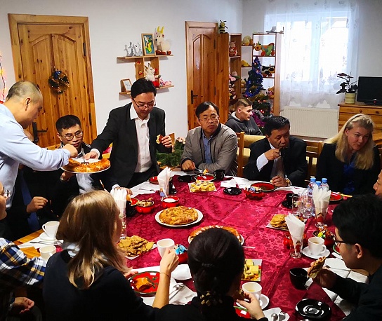 The ceremony of donation of a boiler to Children's Village WARM HOUSE FOR CHILDREN